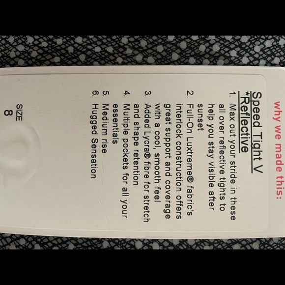 Lululemon Speed Tight V Reflective - Picture 3 of 5